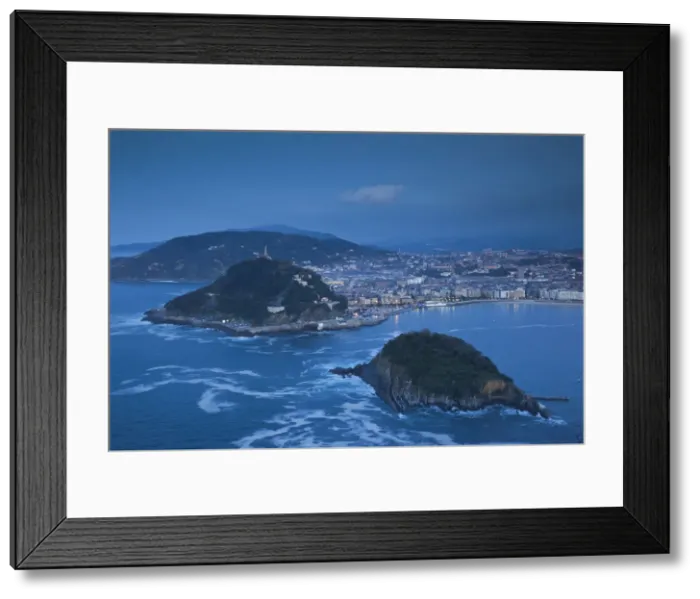 Framed Print : Spain, Basque Country Region, Guipuzcoa Province, San Sebastian, elevated view of Framed Print : Spain, Basque Country Region, Guipuzcoa Province, San Sebastian, elevated view of