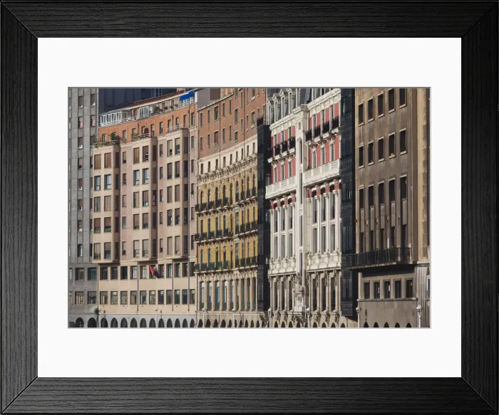 Framed Print : Spain, Basque Country Region, Vizcaya Province, Bilbao, riverfront buildings, central Framed Print : Spain, Basque Country Region, Vizcaya Province, Bilbao, riverfront buildings, central
