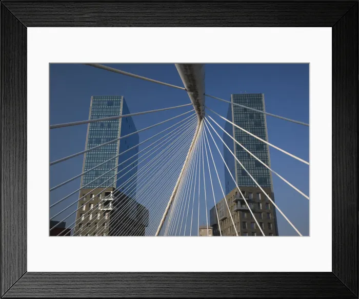 Framed Print : Spain, Basque Country Region, Vizcaya Province, Bilbao, The Zubizuri Bridge, architect Framed Print : Spain, Basque Country Region, Vizcaya Province, Bilbao, The Zubizuri Bridge, architect