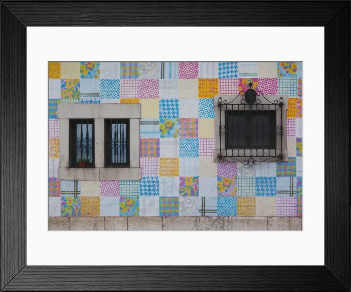 Framed Print : Spain, Cantabria Region, Cantabria Province, Santander, colorful port building Framed Print : Spain, Cantabria Region, Cantabria Province, Santander, colorful port building
