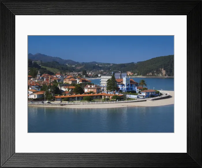 Framed Print : Spain, Asturias Region, Asturias Province, Ribadesella, vacation homes by Playa de Framed Print : Spain, Asturias Region, Asturias Province, Ribadesella, vacation homes by Playa de