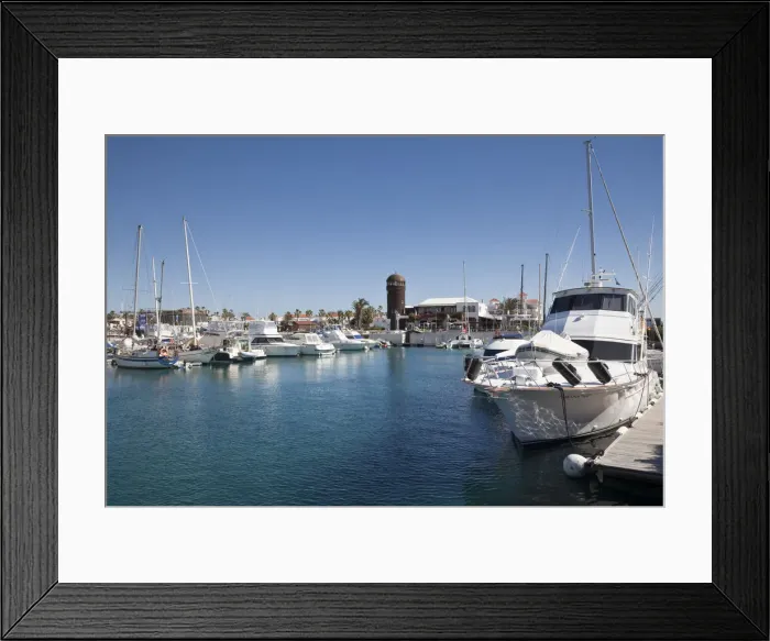 Framed Print : Marina, Fuste de Caleta (Costa Caleta), Fuerteventura, Canary Islands, Spain