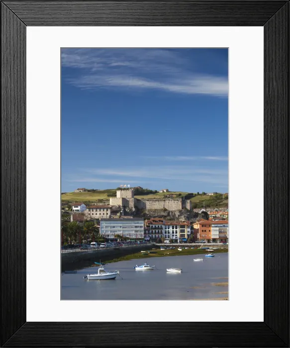 Framed Print : Spain, Cantabria Region, Cantabria Province, San Vicente de la Barquera, town view Framed Print : Spain, Cantabria Region, Cantabria Province, San Vicente de la Barquera, town view