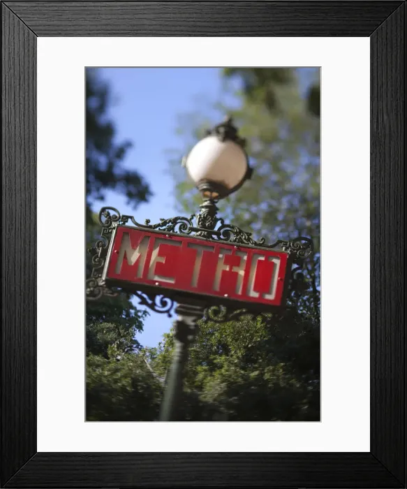 Framed Print : Metro sign, Paris, France
