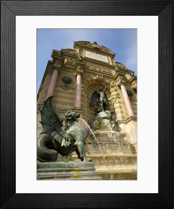 Framed Print : Fontaine, Place St. Michel, Latin Quarter, Paris, France Framed Print : Fontaine, Place St. Michel, Latin Quarter, Paris, France