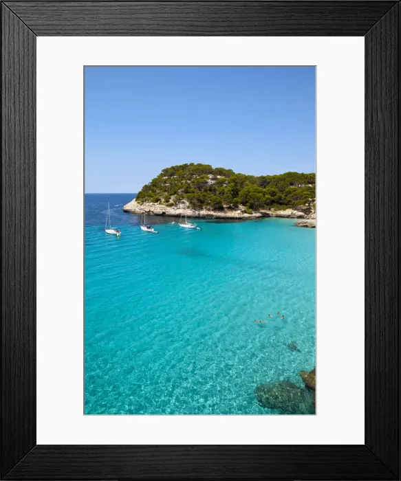 Framed Print : The idyllic Cala Mitjana, Menorca, Balearic Islands, Spain Framed Print : The idyllic Cala Mitjana, Menorca, Balearic Islands, Spain