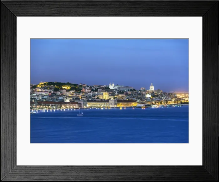 Framed Print : The Tagus river (Tejo river) and the historic centre of Lisbon at twilight. Portugal Framed Print : The Tagus river (Tejo river) and the historic centre of Lisbon at twilight. Portugal