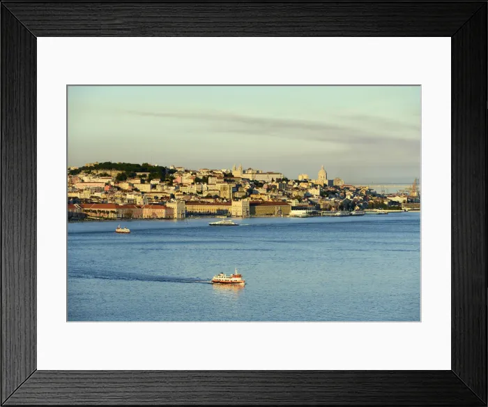 Framed Print : The Tagus river (Tejo river) and the historic centre of Lisbon in the evening. Portugal Framed Print : The Tagus river (Tejo river) and the historic centre of Lisbon in the evening. Portugal