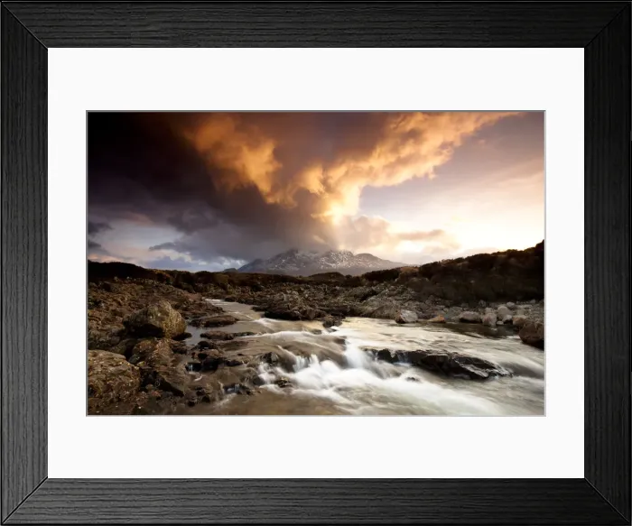 Framed Print : Sky at Sunset over the Cuillin Mountains, Sligachan, Isle of Skye, Highland Region Framed Print : Sky at Sunset over the Cuillin Mountains, Sligachan, Isle of Skye, Highland Region
