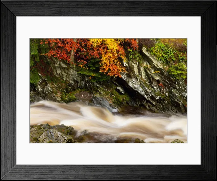 Framed Print : Flowing Stream in Autumn, Glen Bruar, Tayside Region, Scotland Framed Print : Flowing Stream in Autumn, Glen Bruar, Tayside Region, Scotland