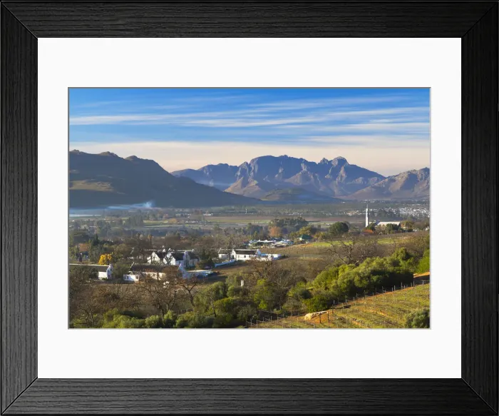 Framed Print : Paarl Valley, Paarl, Western Cape, South Africa