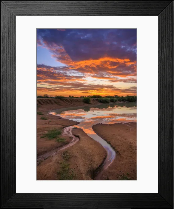 Framed Print : Africa, South Africa, African, Limpopo province, water hole at sunset Framed Print : Africa, South Africa, African, Limpopo province, water hole at sunset