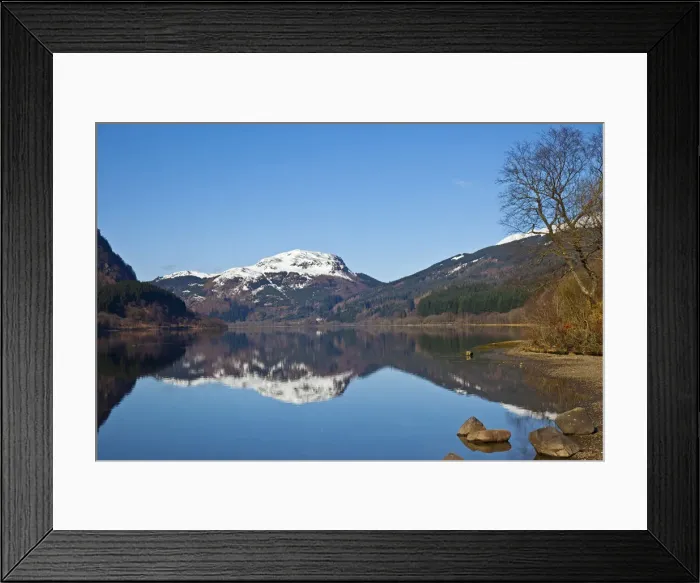 Framed Print : Loch Lubnaig, Scotland. A view of the snow caped Beinn an t-Sidhein over the loch Framed Print : Loch Lubnaig, Scotland. A view of the snow caped Beinn an t-Sidhein over the loch