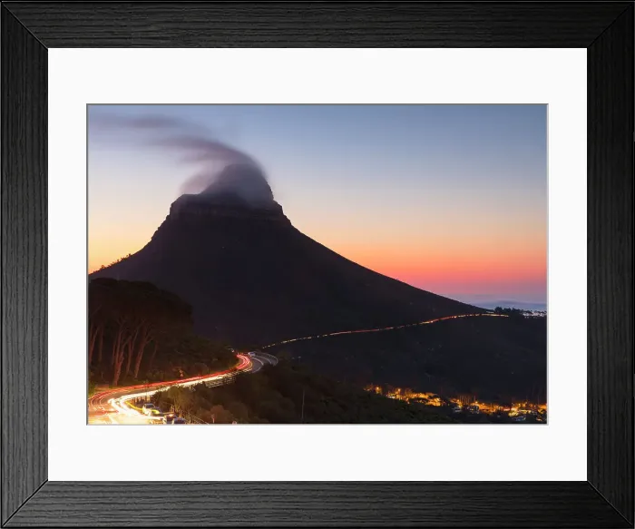 Framed Print : View of Lions Head at sunset, Cape Town, Western Cape, South Africa