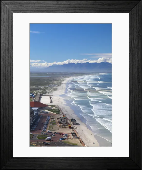 Framed Print : View of Muizenburg beach, Cape Town, Western Cape, South Africa Framed Print : View of Muizenburg beach, Cape Town, Western Cape, South Africa