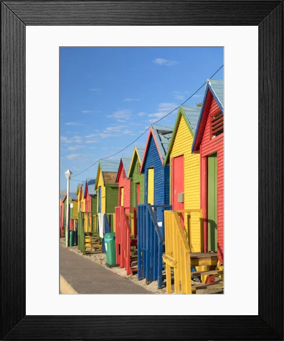 Framed Print : Beach huts at St James beach, Cape Town, Western Cape, South Africa Framed Print : Beach huts at St James beach, Cape Town, Western Cape, South Africa