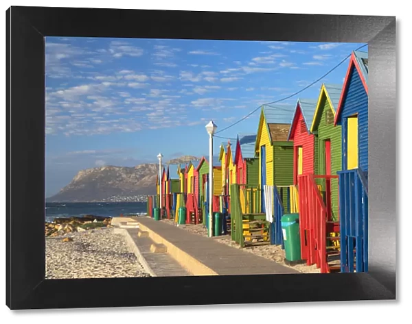Beach huts at St James beach, Cape Town, Western Cape, South Africa
