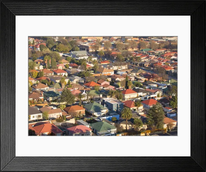 Framed Print : Houses in suburbs, Johannesburg, Gauteng, South Africa Framed Print : Houses in suburbs, Johannesburg, Gauteng, South Africa
