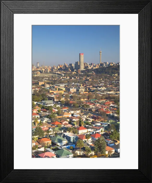 Framed Print : View of skyline, Johannesburg, Gauteng, South Africa Framed Print : View of skyline, Johannesburg, Gauteng, South Africa