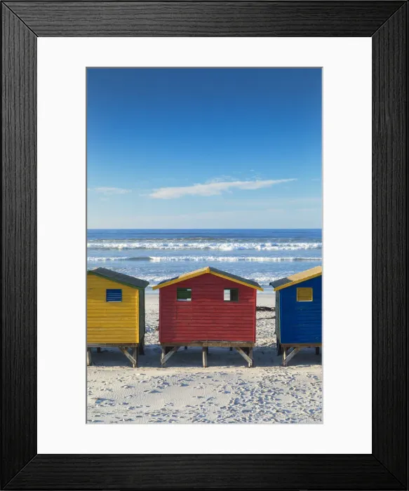 Framed Print : Beach huts on Muizenburg beach, Cape Town, Western Cape, South Africa Framed Print : Beach huts on Muizenburg beach, Cape Town, Western Cape, South Africa