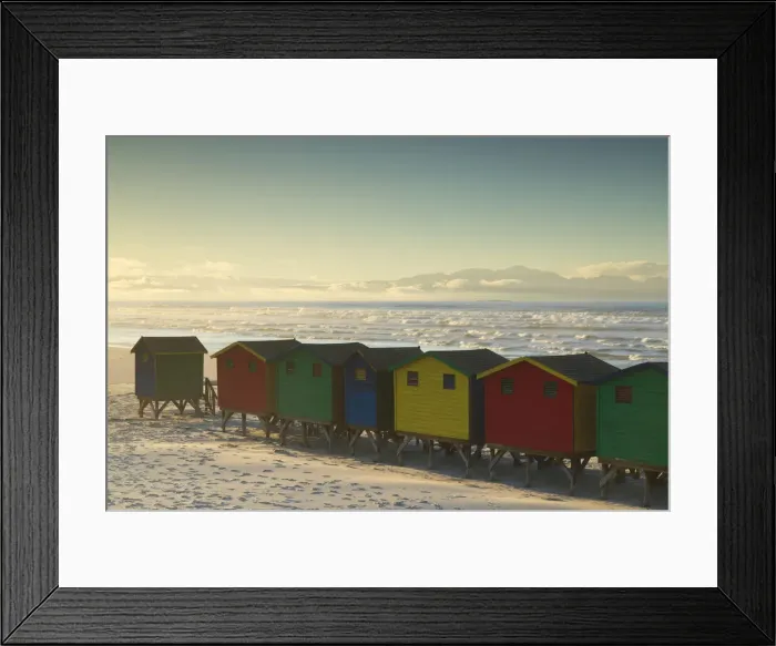 Framed Print : Beach huts on Muizenburg beach, Cape Town, Western Cape, South Africa Framed Print : Beach huts on Muizenburg beach, Cape Town, Western Cape, South Africa