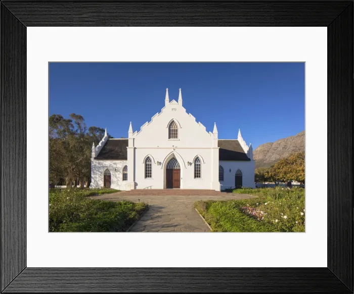 Framed Print : Dutch Reformed Church, Franschhoek, Western Cape, South Africa Framed Print : Dutch Reformed Church, Franschhoek, Western Cape, South Africa
