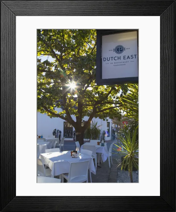Framed Print : Dutch East Restaurant, Franschhoek, Western Cape, South Africa Framed Print : Dutch East Restaurant, Franschhoek, Western Cape, South Africa