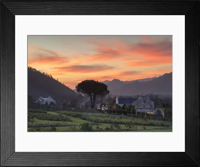 Framed Print : Mullineux and Leeu Family Wines Estate at sunset, Franschhoek, Western Cape, South Africa Framed Print : Mullineux and Leeu Family Wines Estate at sunset, Franschhoek, Western Cape, South Africa