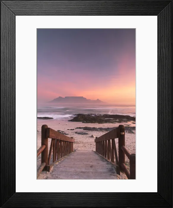 Framed Print : View of Table Mountain from Bloubergstrand at sunset, Cape Town, Western Cape, South Framed Print : View of Table Mountain from Bloubergstrand at sunset, Cape Town, Western Cape, South