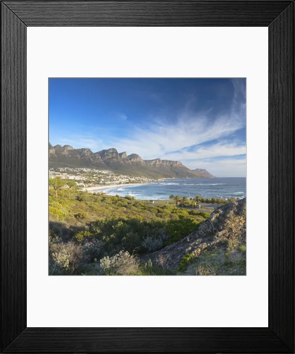 Framed Print : View of Camps Bay, Cape Town, Western Cape, South Africa Framed Print : View of Camps Bay, Cape Town, Western Cape, South Africa