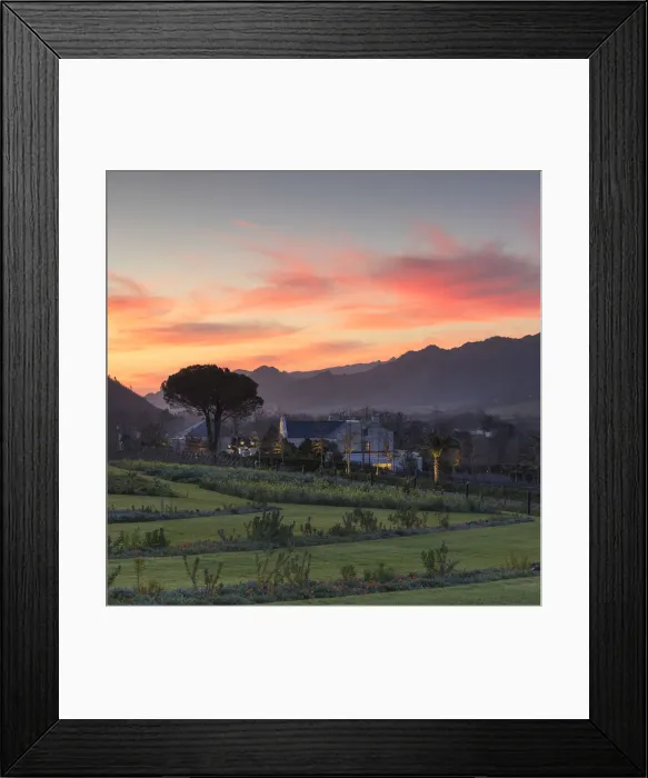 Framed Print : Mullineux and Leeu Family Wines Estate at sunset, Franschhoek, Western Cape, South Africa Framed Print : Mullineux and Leeu Family Wines Estate at sunset, Franschhoek, Western Cape, South Africa