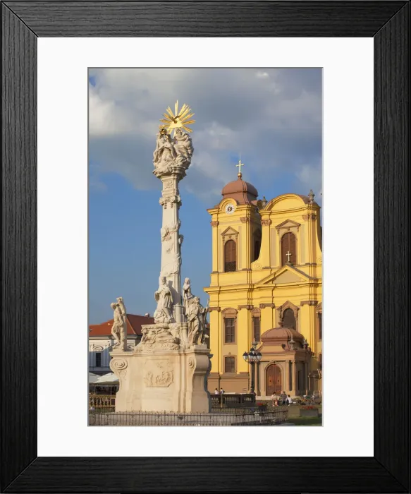 Framed Print : Roman Catholic Cathedral and Trinity Column in Piata Unirii, Timisoara, Banat, Romania Framed Print : Roman Catholic Cathedral and Trinity Column in Piata Unirii, Timisoara, Banat, Romania