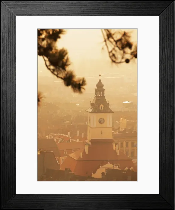 Framed Print : View of Council House in Piata Sfatului, Brasov, Transylvania, Romania