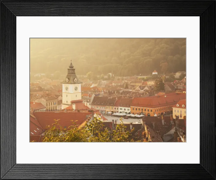 Framed Print : View of Piata Sfatului, Brasov, Transylvania, Romania Framed Print : View of Piata Sfatului, Brasov, Transylvania, Romania