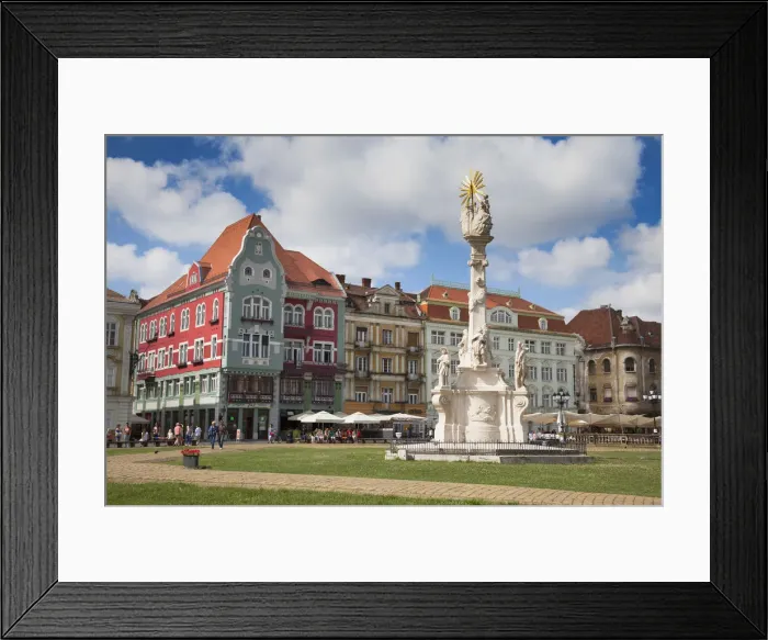 Framed Print : Trinity Column in Piata Unirii, Timisoara, Banat, Romania