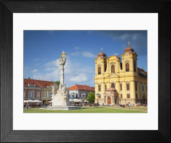 Framed Print : Roman Catholic Cathedral and Trinity Column in Piata Unirii, Timisoara, Banat, Romania Framed Print : Roman Catholic Cathedral and Trinity Column in Piata Unirii, Timisoara, Banat, Romania