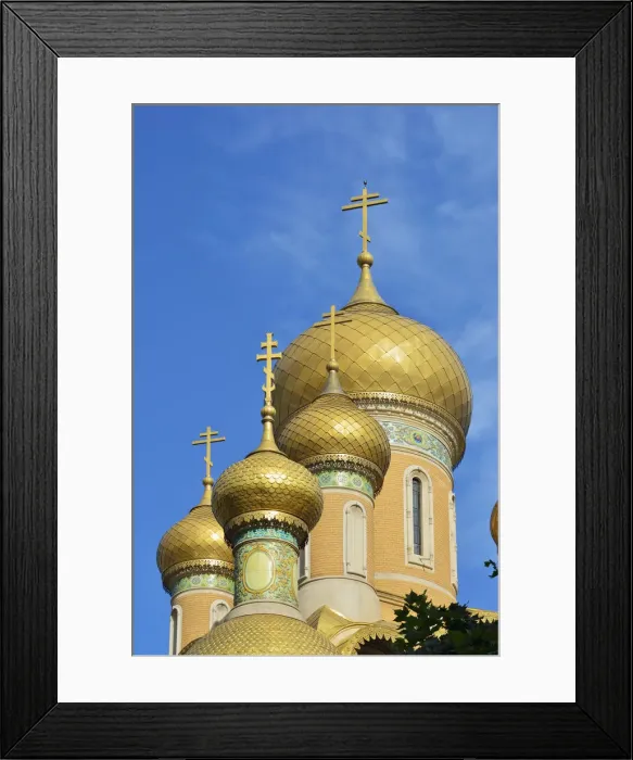 Framed Print : The golden domes of St. Nicholas Orthodox Church. Bucharest, Romania Framed Print : The golden domes of St. Nicholas Orthodox Church. Bucharest, Romania