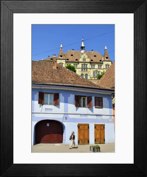 Framed Print : Traditional houses in Sighisoara, Transylvania. Romania Framed Print : Traditional houses in Sighisoara, Transylvania. Romania