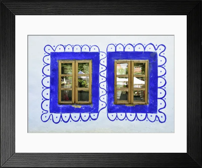 Framed Print : Windows of a traditional house of Campanii de Sus, dating back to the 19th Framed Print : Windows of a traditional house of Campanii de Sus, dating back to the 19th