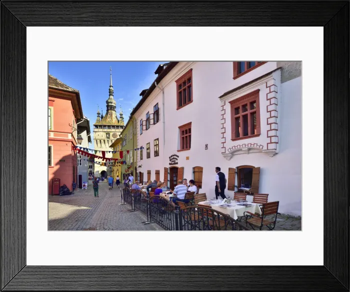 Framed Print : Restaurant in the medieval old town inside the citadel. A Unesco World Heritage Site Framed Print : Restaurant in the medieval old town inside the citadel. A Unesco World Heritage Site
