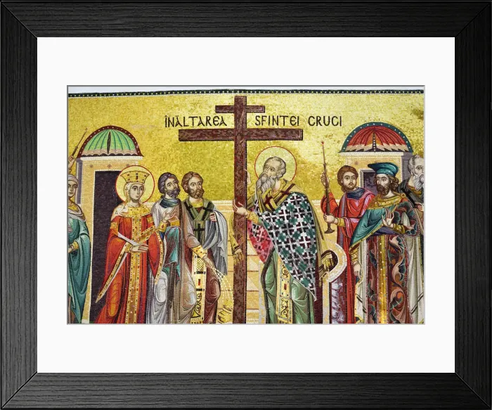 Framed Print : Tiles of the Biserica Sfantul Spiridon Vechi (St