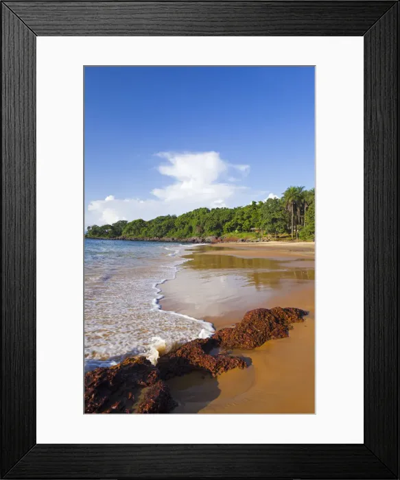 Framed Print : Africa, Sierra Leone, Freetown Peninsula, Banana Islands, Big Sand Beach Framed Print : Africa, Sierra Leone, Freetown Peninsula, Banana Islands, Big Sand Beach