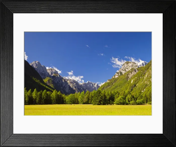 Framed Print : Slovenia, Gorenjska Region, Triglav National Park, Mojstrana. A view of Radovna Valley Framed Print : Slovenia, Gorenjska Region, Triglav National Park, Mojstrana. A view of Radovna Valley