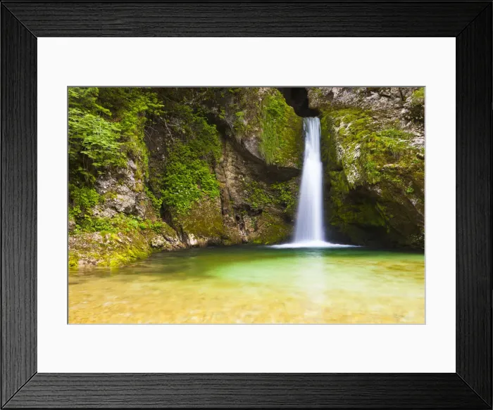 Framed Print : Slovenia, Gorenjska Region, Triglav National Park, Nomenj. Slap Grmecica