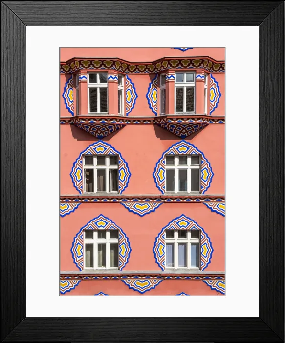 Framed Print : Ljubljana, Slovenia, East Europe. Facade of Cooperative Bank (Zadruzna gospodarska Framed Print : Ljubljana, Slovenia, East Europe. Facade of Cooperative Bank (Zadruzna gospodarska