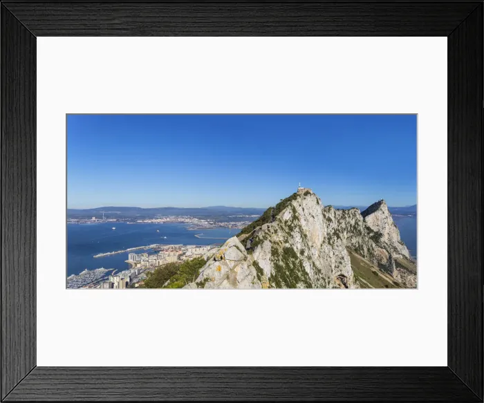 Framed Print : Gibraltar, View of Gibraltar rock, Gibraltar and in distance La Linea, Spain Framed Print : Gibraltar, View of Gibraltar rock, Gibraltar and in distance La Linea, Spain