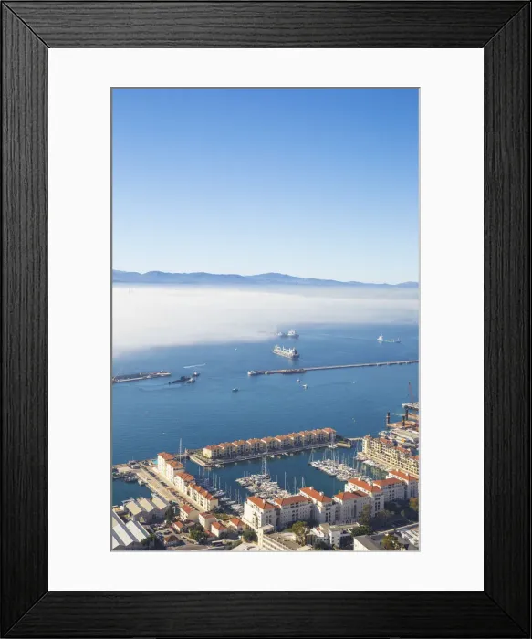 Framed Print : Gibraltar, View from Gibraltar rock of Queensway Quay Marina