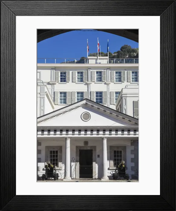 Framed Print : Gibraltar, Main Street, Guard House of the residence of the Governor of Gibraltar