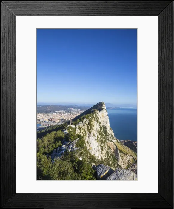 Framed Print : Gibraltar, View of Gibraltar rock, in the distance is the Gibraltar - Spanish border Framed Print : Gibraltar, View of Gibraltar rock, in the distance is the Gibraltar - Spanish border