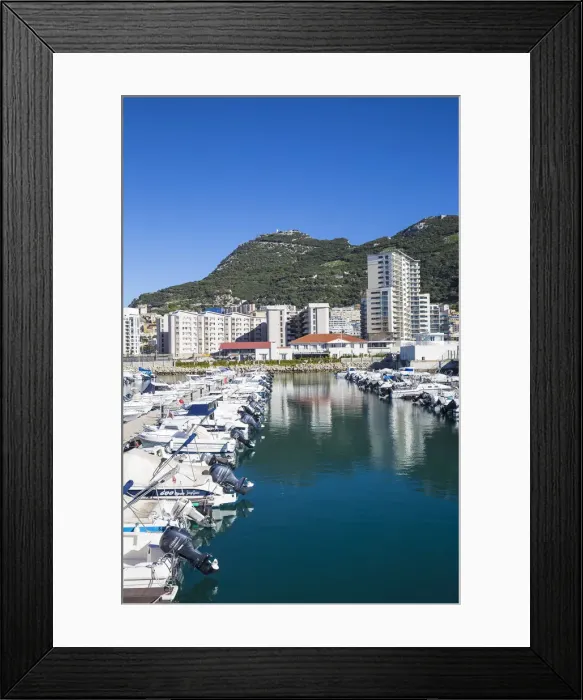 Framed Print : Gibraltar, Small boats marina